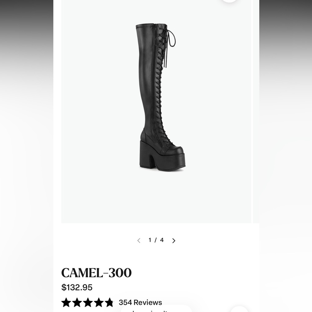 Demonia Black Over-the-Knee Lace-Up Platform Boots